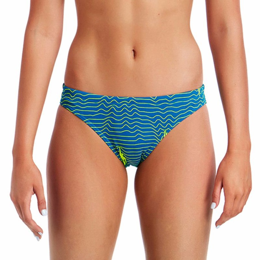 Womens * | Free Delivery Funkita Ripple Effect Ladies Bibi Banded Bikini Briefs