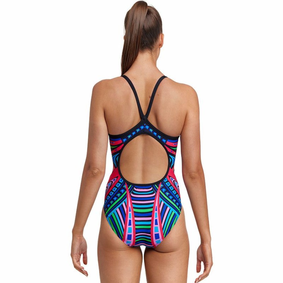 Womens * | Outlet Sale Funkita Primal Night Ladies Diamond Back One Piece