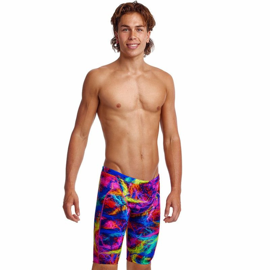 Mens * | Free Delivery Funky Trunks Solar Flares Mens Training Jammers