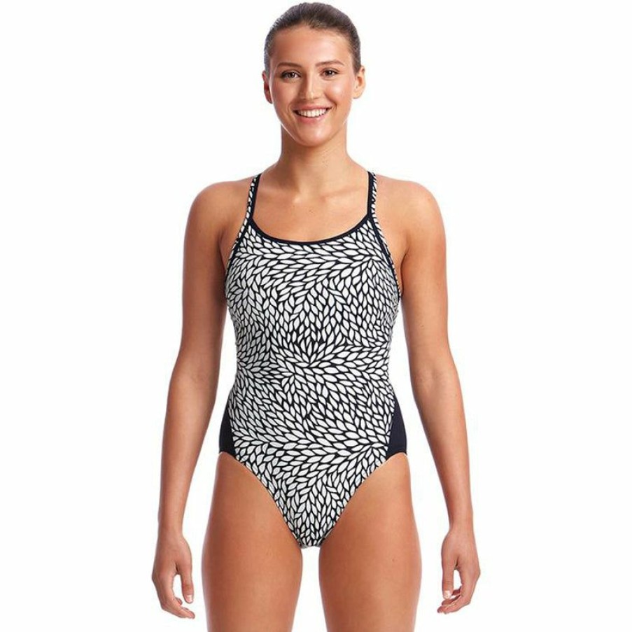 Womens * | Outlet Sale Funkita Snow Leaf Ladies Diamond Back One Piece