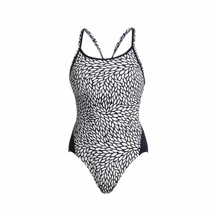 Womens * | Outlet Sale Funkita Snow Leaf Ladies Diamond Back One Piece