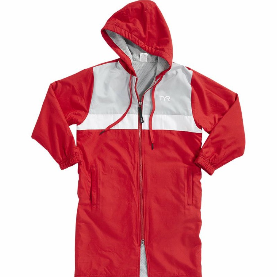 Open Water * | Outlet Sale Tyr Alliance Podium Youth Team Parka (Red)