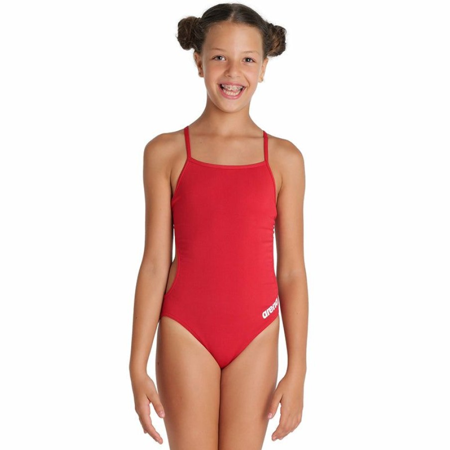 Kids * | Classical Arena Team Challenge Back Girls' Swimsuit Red/White