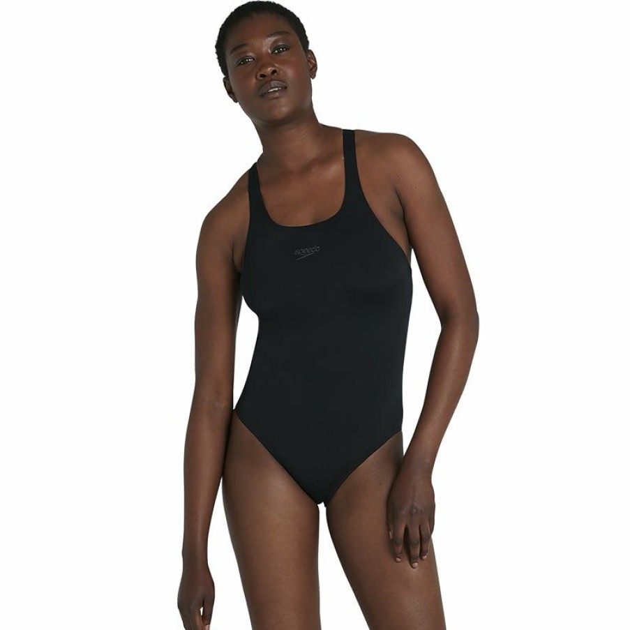 Womens * | Opening Sales Speedo Essential Endurance Plus Medalist Swimsuit Black